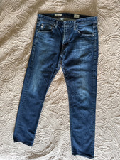 Men  s AG, Adriano Goldschmied blue jeans, Matchbox slim straight, 33 x 34