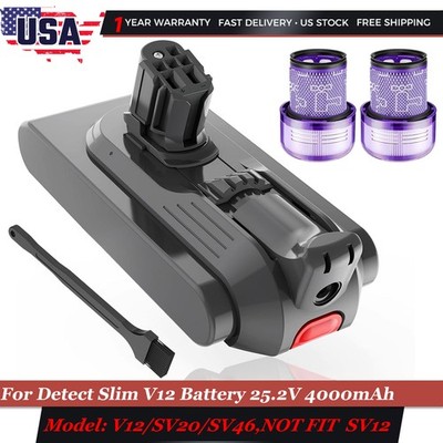 25.2V 4000mAh Replacement V12 Battery For Dyson V12 Detect Slim SV46 Vacuum NEW