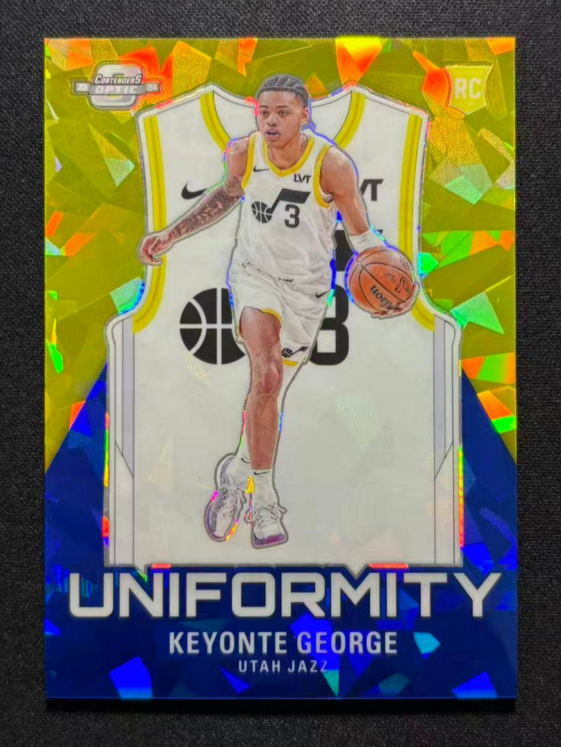 Keyonte George 2023-24 Panini Contenders Optic 33/75 Blue Ice Uniformity #3