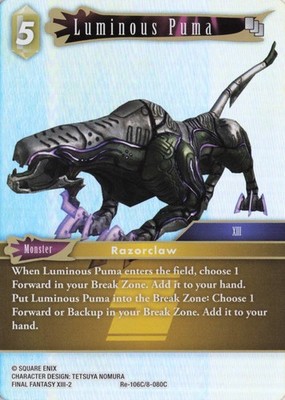 Luminous Puma (Re-106C/8-080C), FF TCG - Legacy Collection, Foil, Common
