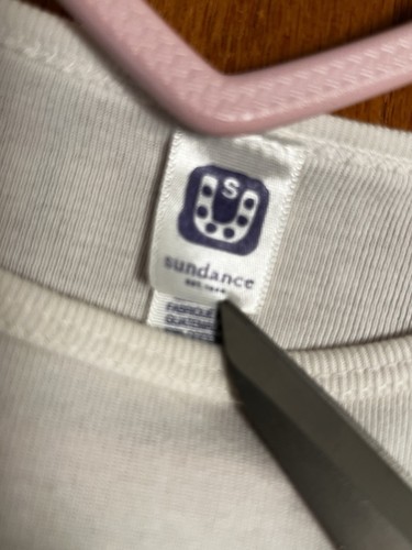 Sundance T-Shirt Wm Sz S White Long Sleeve 100% Cotton Camera Graphic Soft - Picture 5 of 12