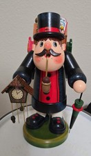 Käthe Wohlfahrt "Swiss Clock Seller" Holzknoddl wooden incense smoker,