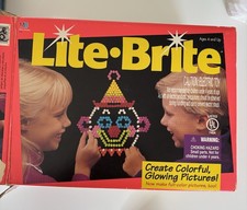 Lite-Brite Vintage 1994 Classic Toy Set w/ Box, Templates  Pegs