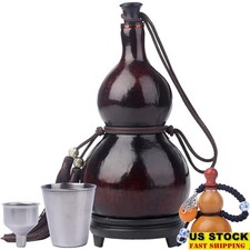 Natural Gourd Bottle Handcrafted Wine Water Vessel Unique Gift Rustic Decor New