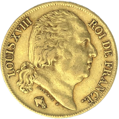Louis XVIII-20 Francs 1818 Paris, 1817, France, Or, TB/TTB - Photo 1/3