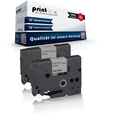 2x Kompatible Schriftbänder für Brother TZE921 9mm x 8m Band- Drucker Pro Serie