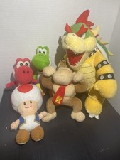Lot of Super Mario Plushies 5 Total All Different Characters Nintendo Toys Used