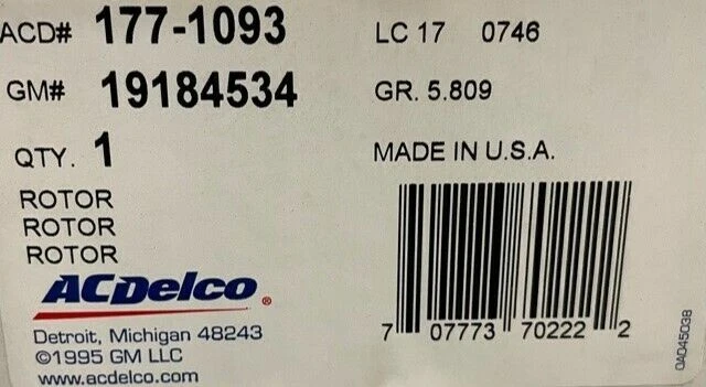 Freno trasero rotor Pontiac Vibe 2009-2010 19184534 - nuevo OEM Foto 4 de 4