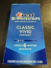 Crest 3D Whitestrips Classic Vivid 6 Levels Whiter 20 Strips Sealed Exp.2027