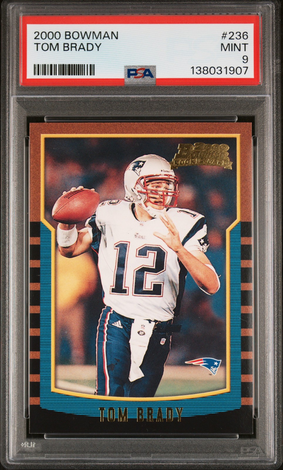 2000 BOWMAN #236 TOM BRADY ROOKIE RC PSA 9