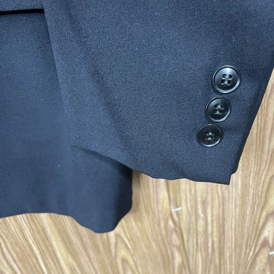 Jaqueta smoking masculina 42R xale preta vintage década de 1950 1960 feita na União EUA - Imagem 3 de 4