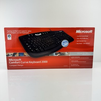 Microsoft 1047  Comfort Curve USB Keyboard 2000  Windows / Mac - NEW Open Box