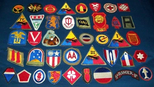 LOT OF ORIGINAL CUT-EDGE WW2 - KOREAN WAR MISC. U.S. MILITARY PATCHES (6 GLOW)