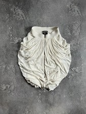 Vintage Jean Paul Gaultier Maille Ruched Draped Zip Front Midi Skirt Nude Sz XS