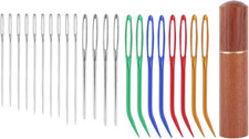 24Pcs Large Eye Sewing Needles Kit, Stainless Steel Blunt Darning  Bent Tapestr