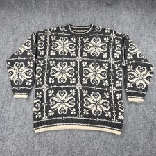 VTG Abercrombie Fitch Sweater Mens M Gray Nordic Northcountry Handmade Wool Y2K