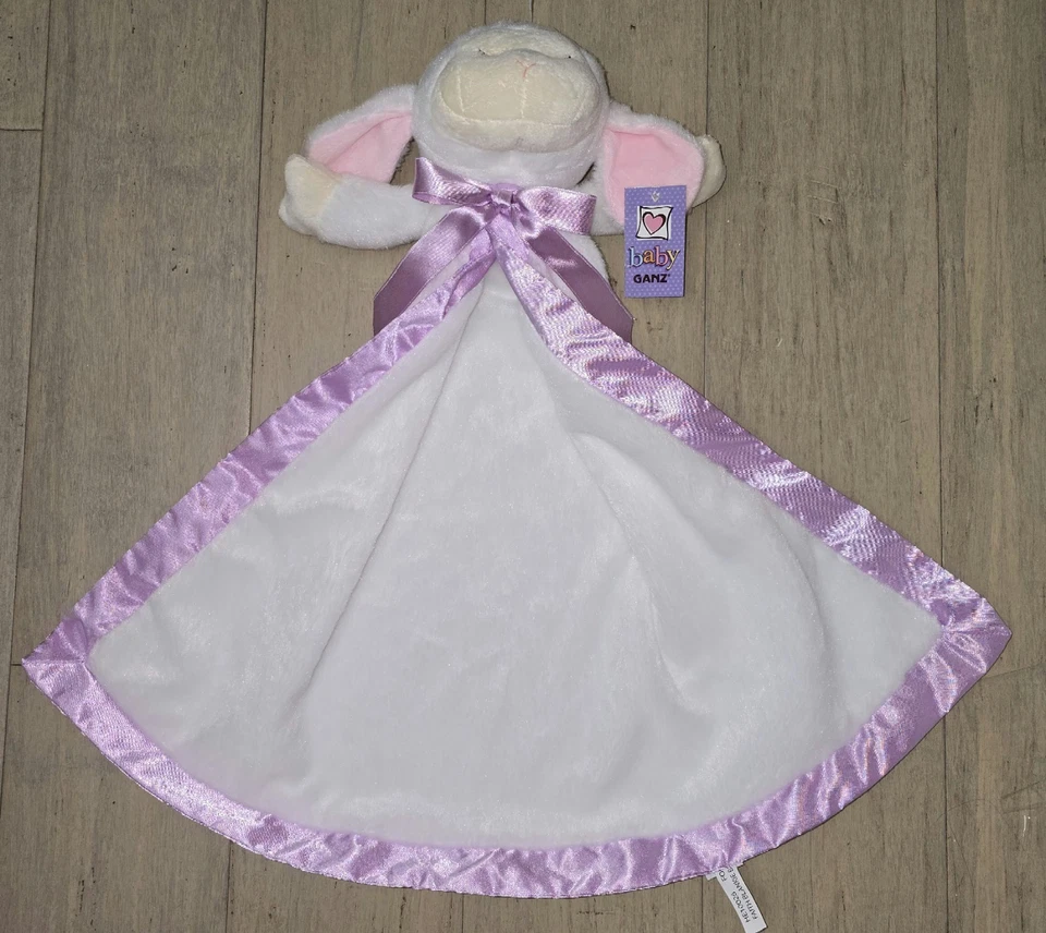 Ganz Lamb Lovey Púrpura Corazón Oveja Fe Blankie Buddy Peluche Largo Nuevo Con Etiquetas Foto 3 de 4