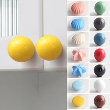 Round Ceramic Door Knobs Drawer Cabinet Cupboard Furniture Kitchen Pull Handle