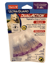 Hartz UltraGuard DualAction Flea Tick Drops for Dogs Puppies, 31-60 lbs.