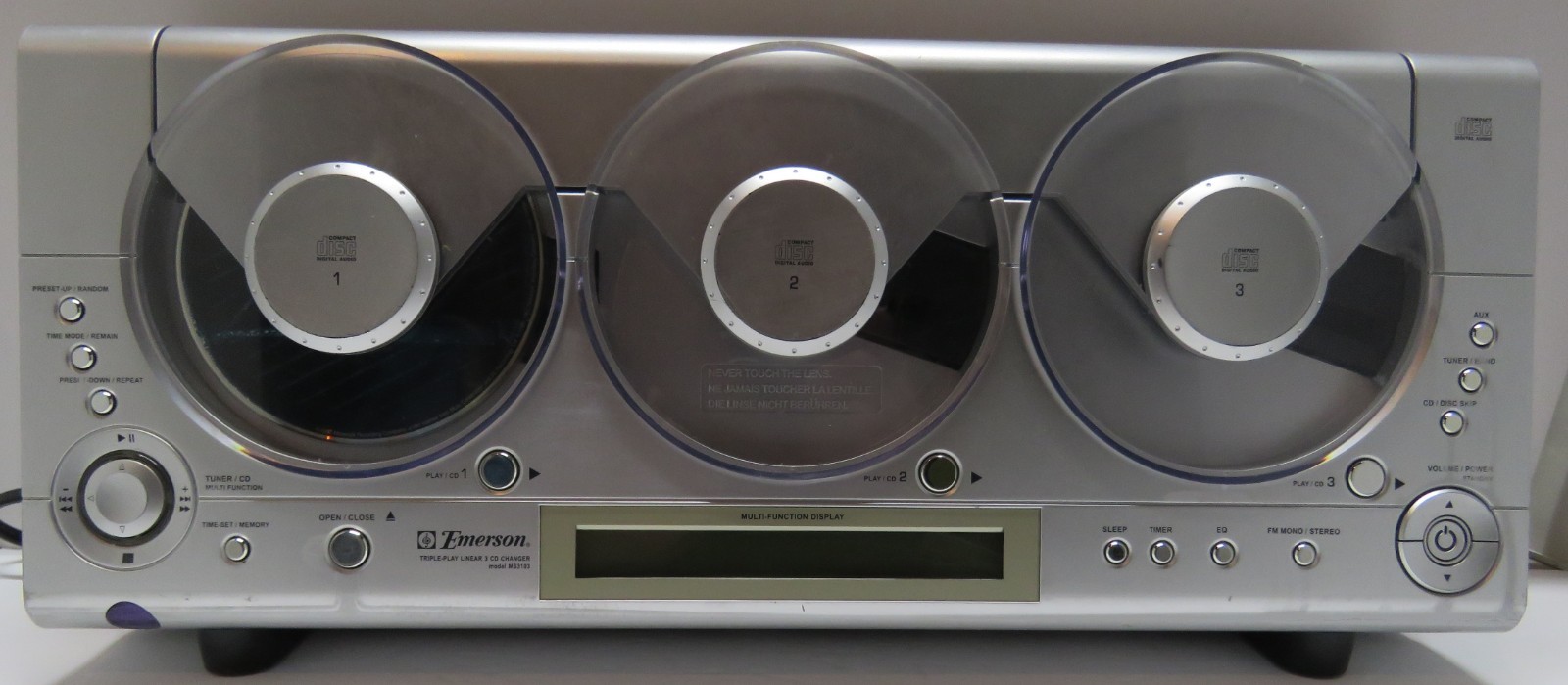 Emerson Triple Play Linear 3 CD Changer Model MS3103 AM/FM S