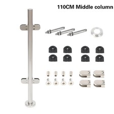 Stainless Steel Balustrade Glass Post Grade 316 Railing Posts 110CM Suit 10mm