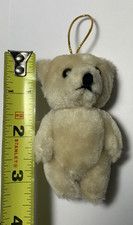 Nicole Products Plush Fully Jointed 3.25" White Bear Black Nose Ornament China
