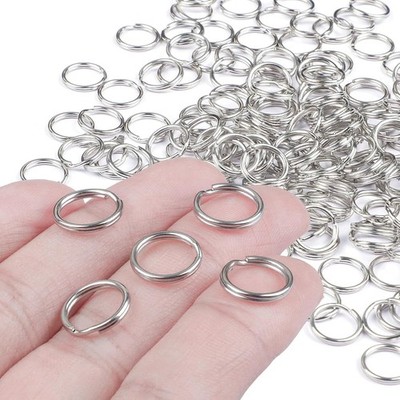 Pawfly 100 Pack 1/2 Inch Split Key Rings Mini Jump Rings Dog Tag Ring with Doub