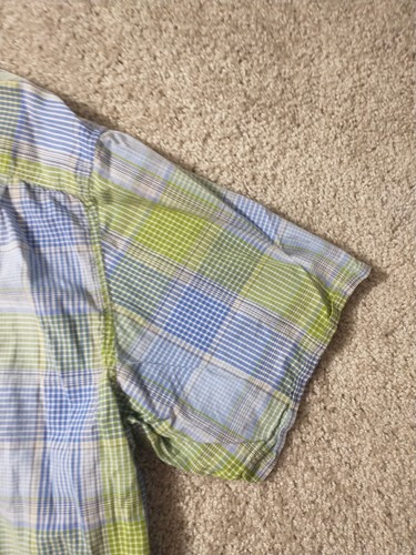 Nautica Shirt Adult XXL Green Blue Button Up Short Sleeve Men - Picture 13 of 14