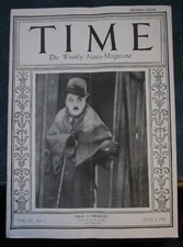 Time Magazine July 6 1925 Chas. S Charlie Chaplin Gold Rush RARE 1st Actor Cover