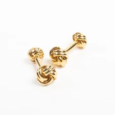 Holt Renfrew Gold Plated Knot Cufflinks 32488