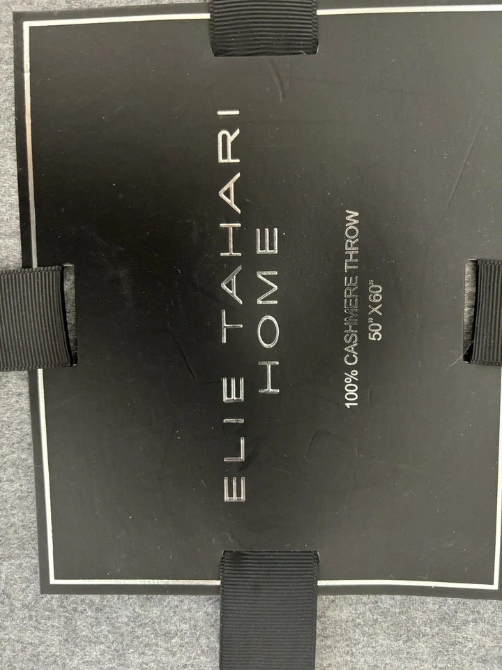 Ellie Tahari 100% Cashmere Throw Grey  gift box 50” X 60” - Image 2 of 4