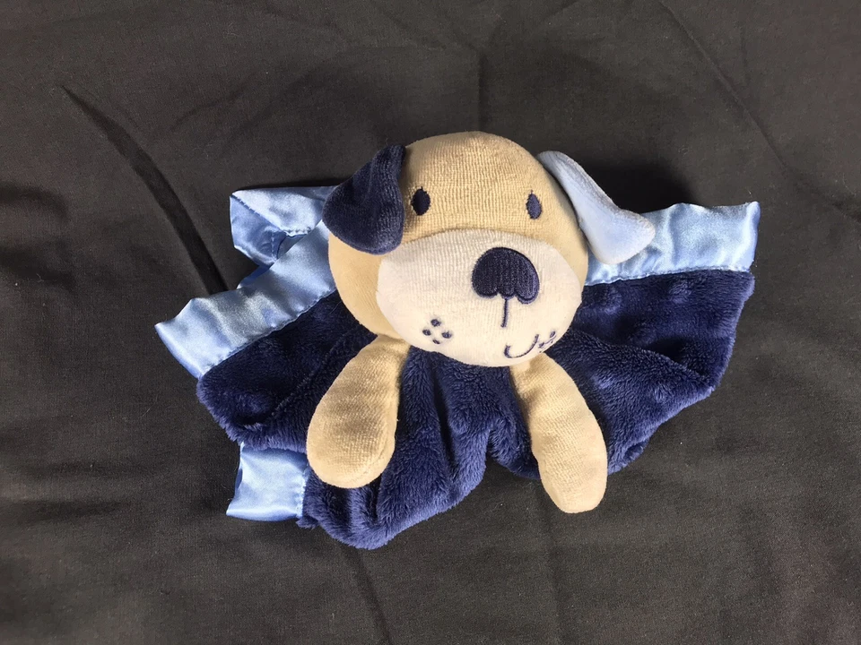Garanimals Baby Lovey Satin Trim Security Blanket Puppy Dog Blue Blankie Lovie - Image 3 of 4