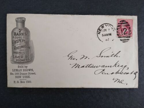 NY: NY City 1892 7 Barks Dyspepsia Rheumatism Cure Advertising Cover - Picture 1 of 2
