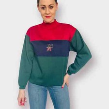 90s Bold Spirit Color Block Holiday Sweatshirt