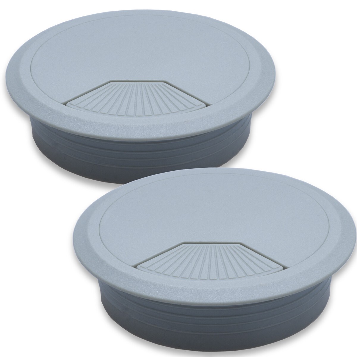 2er Set Kabeldurchlässe Aus Kunststoff – Ø60mm & Ø80mm Für Saubere Kabel Am Schreibtisch