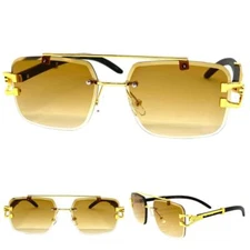 Men's CLASSY Elegant Sophisticated Retro Hip Hop Rapper SUNGLASSES Gold Frame C2