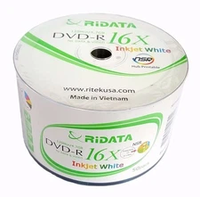 300 RIDATA Blank 16X DVD-R DVDR White Inkjet Printable 4.7GB Recordable Disc