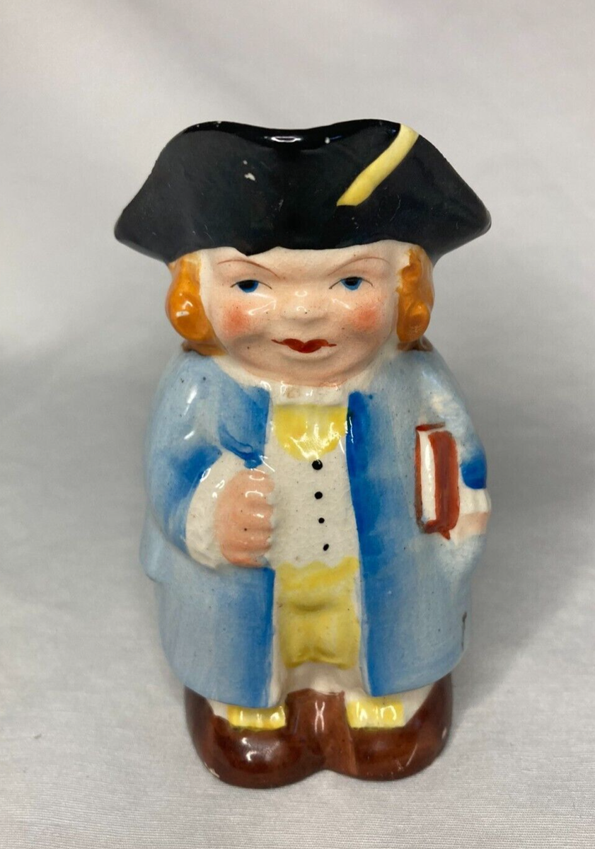 Vintage Japan Miniature Ceramic Toby Jug Pitcher Colonial