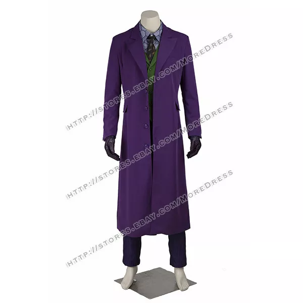Batman The Joker The Dark Knight Cosplay Costume Purple Trench
