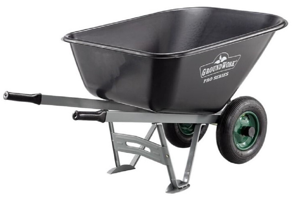 GroundWork Pro Poly Wheelbarrow Pneumatic Tires 10 cu.ft./600 lb