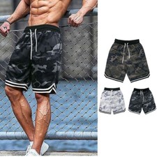 Men Casual Mesh Shorts Basketball Sports Active Gym Fitness Pants Workout Summer