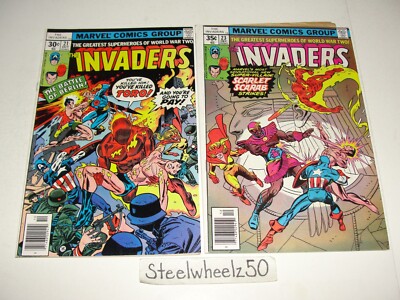 Invaders #21 & 23 Comic Lot Marvel 1977 Battle Berlin Captain America Submariner
