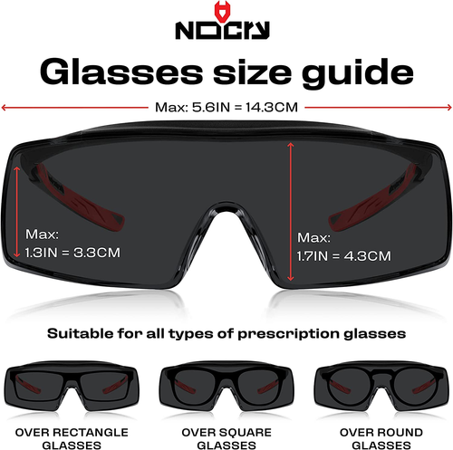 Gafas de Seguridad Tinte sobre Anteojos Lentes Envolventes Antirrayaduras UV400 - Picture 6 of 12