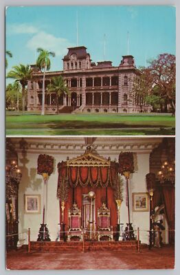 Iolania Palace~Honolulu HI~Interior & Exterior Views~Only Throne In US~PM 1977