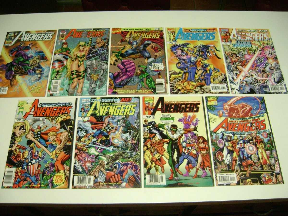 1997-98 Marvel Avengers, 9 comic books, Vol 2 #3,7,12, Vol 3 #6,7