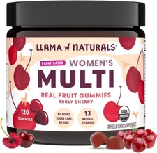 Llama Naturals Multivitamin for Women Vegan Organic Gummies with Vitamin D C ...