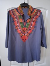 Vintage Dashiki style Pull over hippie shirt