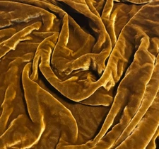GOLDEN AMBER Hand Dyed Silk Velvet Fabric