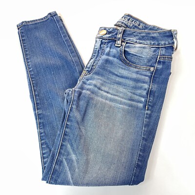 American Eagle Womens Jeans Size 2 Jegging Ankle Super Stretch Medium Wash #0592