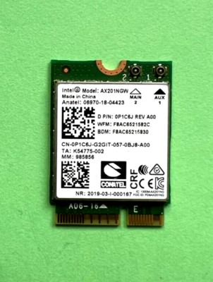 OriginaI WiFi 6  Model AX201NGW  2400Mbps  BT5.0  802.11ax  0P1C6J